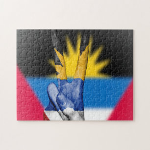 Antigua och Barbudas fredsflagga. Pussel