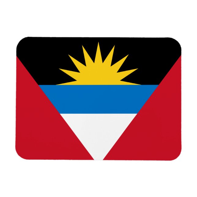 Antigua och Barbudas patriotiska flagga Magnet (Horisontell)