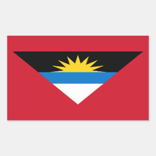 Antigua och Barbudas patriotiska flagga Rektangulärt Klistermärke