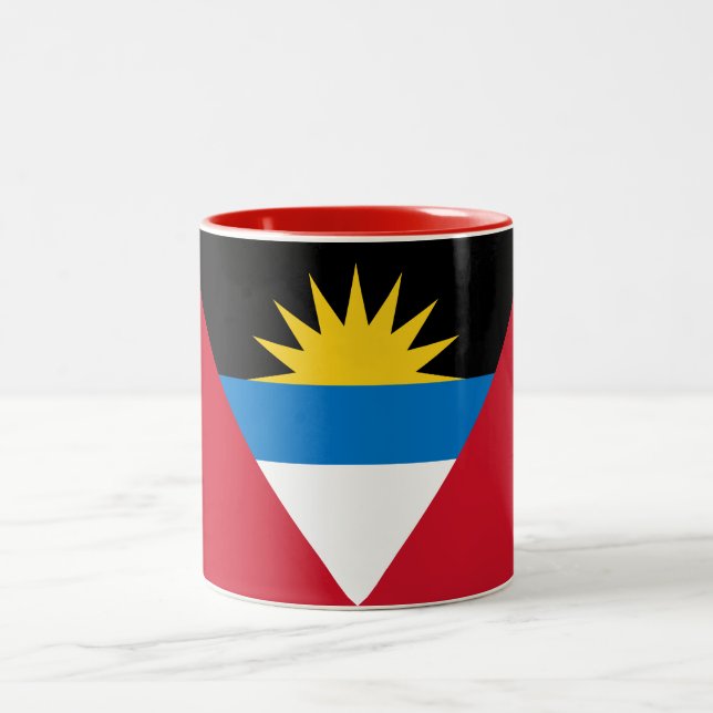Antigua och Barbudas patriotiska flagga Två-Tonad Mugg (Center)