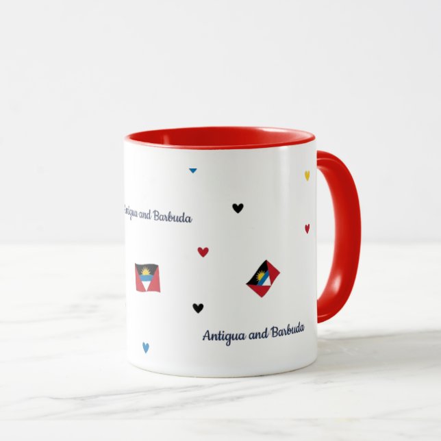 Antigua Roots Pattern Mug | Caribbean Flag Mugg (Framsida höger)