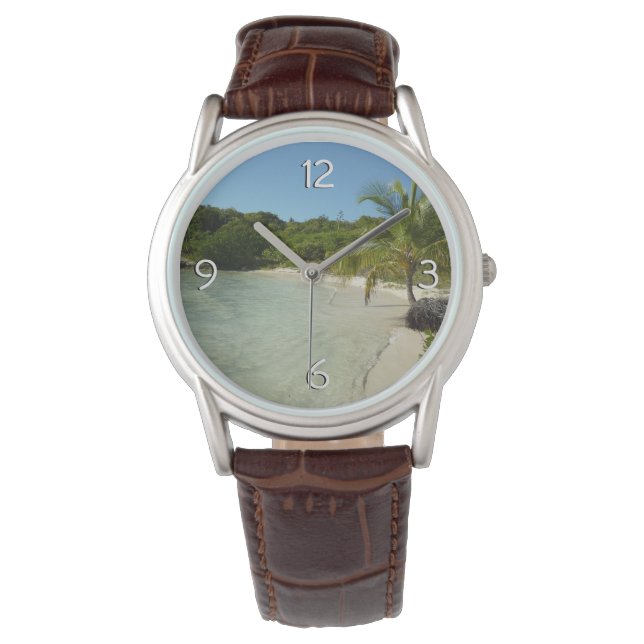 Antiguan Beach Bevackert tropiskt liggande Armbandsur (Framsida)