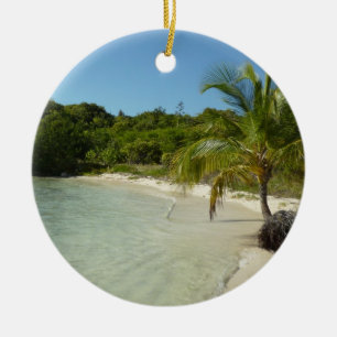 Antiguan Beach Bevackert tropiskt liggande Julgransprydnad Keramik