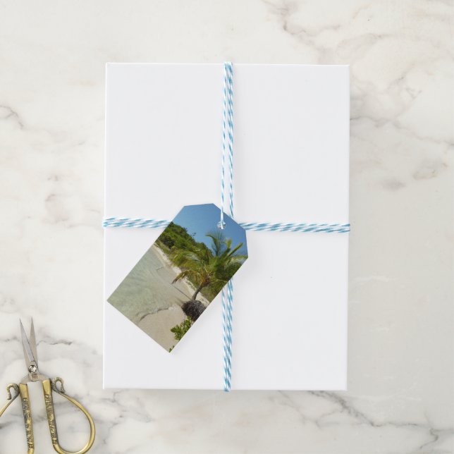 Antiguan Beach Bevackert tropiskt liggande Presentetikett (Med Snöre)