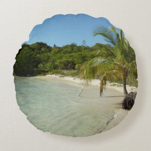 Antiguan Beach Bevackert tropiskt liggande Rund Kudde