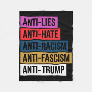 Antihetshat Ljuger rasismen fascism Resistent Prot Fleecefilt