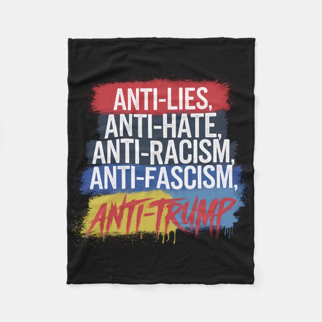 Antihetshat Ljuger rasismen fascism Resistent Prot Fleecefilt (Framsidan)