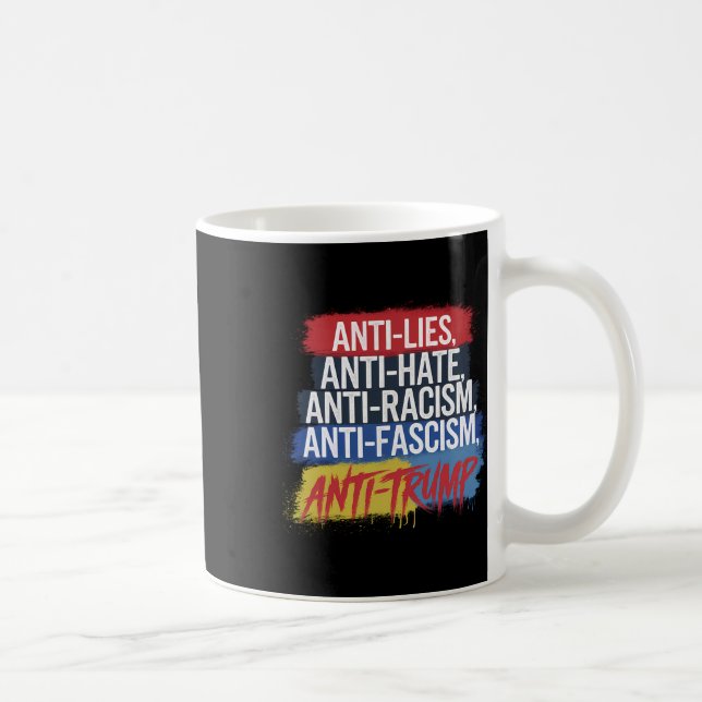 Antihetshat Ljuger rasismen fascism Resistent Prot Kaffemugg (Höger)
