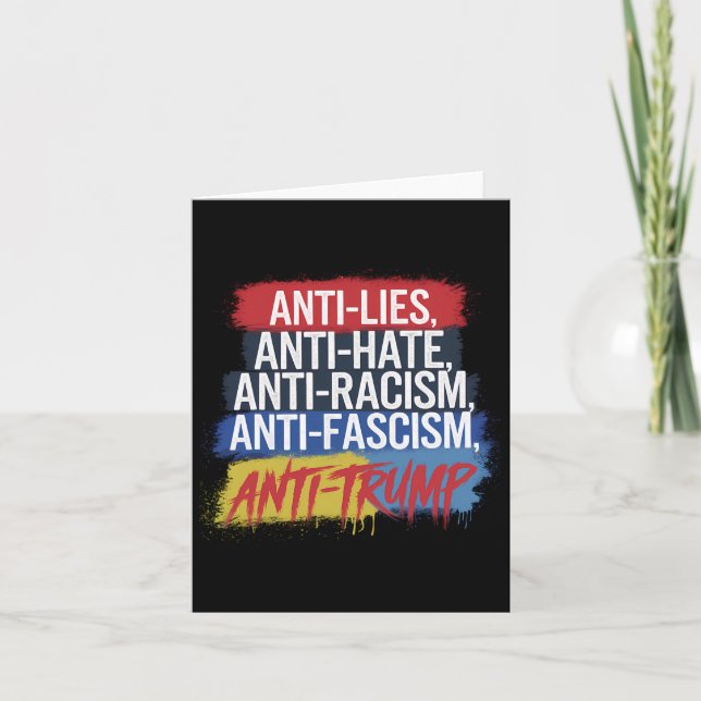 Antihetshat Ljuger rasismen fascism Resistent Prot Kort (Framsida)
