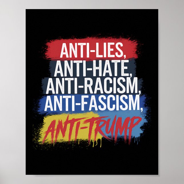 Antihetshat Ljuger rasismen fascism Resistent Prot Poster (Framsidan)