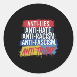Antihetshat Ljuger rasismen fascism Resistent Prot Runt Klistermärke