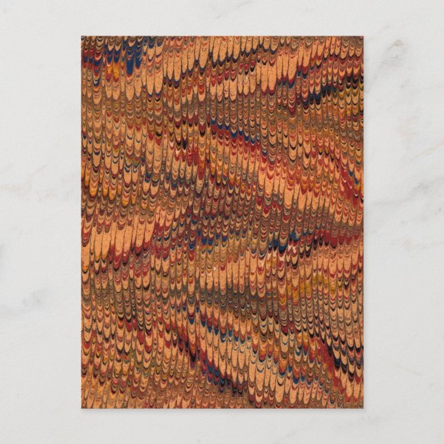 Antik 1700-tals Papper Marmorering Marmorerad Vykort (Framsida)