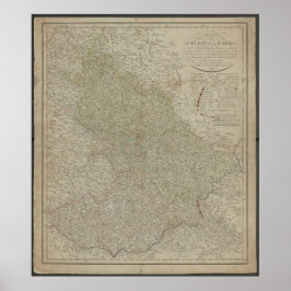 Antik 1799 Karta över Schlesien & Mähren, Historis Poster