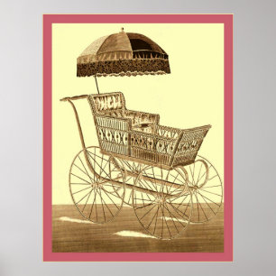 Antik ~ 1891 för advertizing för barnvagn~-vintage poster