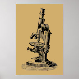 Antik 1892 Mikroskop "Steampunk" Konst Poster