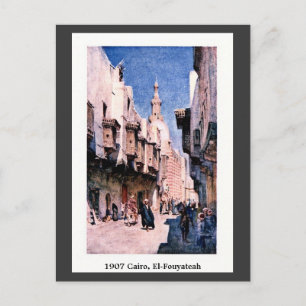Antik 1900 Kairo Egypten El-Fouyateah-gatan Vykort