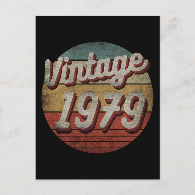 ANTIK 1979 MANS FÖDELSEDAGS PRESENT KVINNOR VYKORT (Framsida)