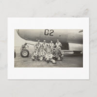 Antik äkta foto WWII B-29 bombplansbesättning vyko