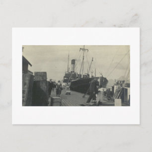 Antik äkta fotografi av fartyg vykort