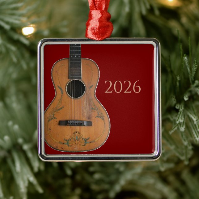 Antik Akustisk Gitarr Ornament (Träd)