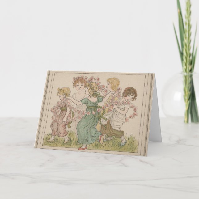 Antik Alla hjärtans-dags-kort, Kate Greenway, ca.  Kort (Framsida)
