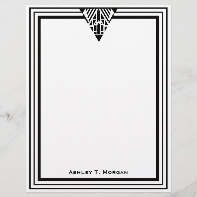 Antik Art Deco Svart Vit Ram #1 Personlig (Framsida)