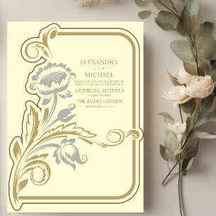 Antik Art Nouveau Bröllop Inbjudningar