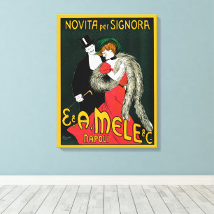 Antik Art Nouveau, Italiensk Mode Kärlek Romantik Canvastryck