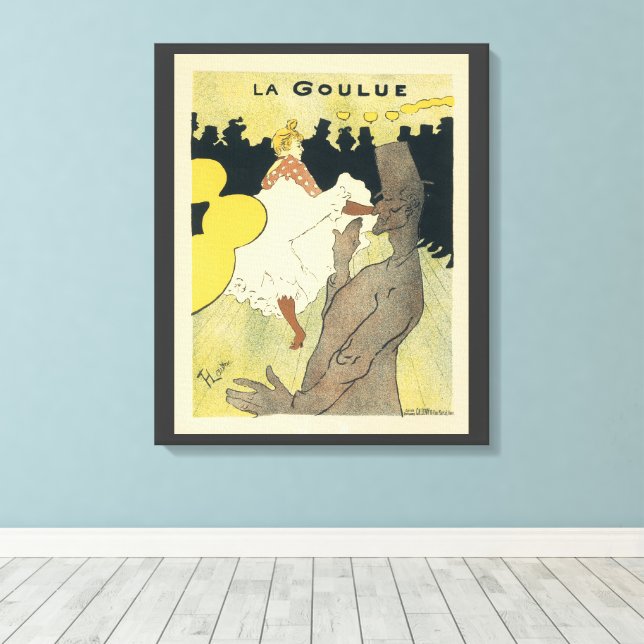Antik Art Nouveau, La Goulue av Toulouse Lautrec Canvastryck (Insitu (trägolv))
