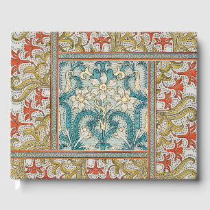 Antik Art Nouveau Narcissmönster Verneuil Gästböcker