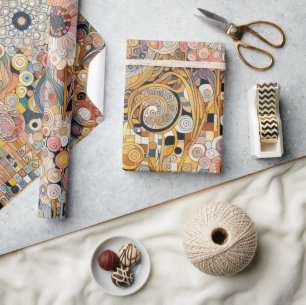 Antik Art Nouveau stil fint konstnärligt blomster- Presentpapper