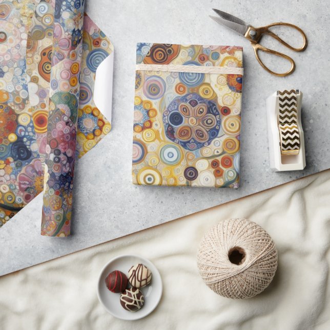 Antik Art Nouveau stil fint konstnärligt blomster- Presentpapper (Hantverk)