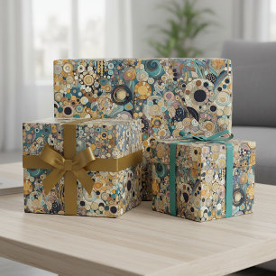 Antik Art Nouveau stil fint konstnärligt blomster- Presentpapper
