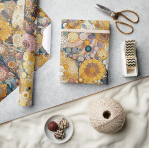 Antik Art Nouveau stil fint konstnärligt blomster- Presentpapper