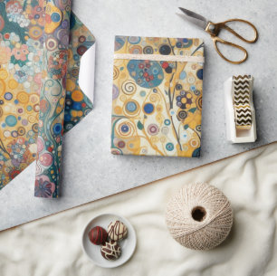 Antik Art Nouveau stil fint konstnärligt blomster- Presentpapper