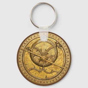 Antik astrolabium Keychain Nyckelring