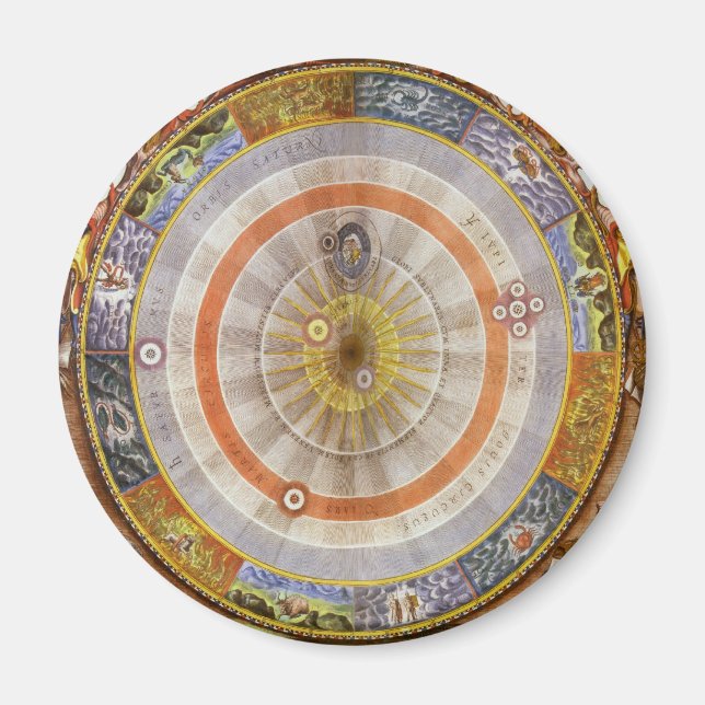 Antik Astronomi Celestiala Kopernikanska Planisfär Magnet (Framsidan)