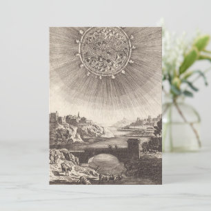 Antik astronomi himmel med sol av Allain Mallet