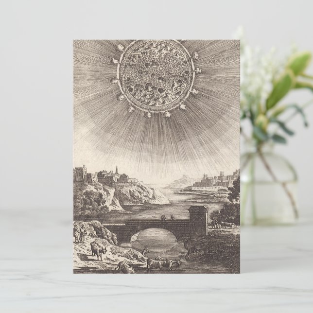 Antik astronomi himmel med sol av Allain Mallet (Stående Fram)