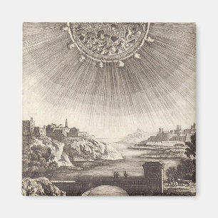 Antik astronomi himmel med sol av Allain Mallet Magnet