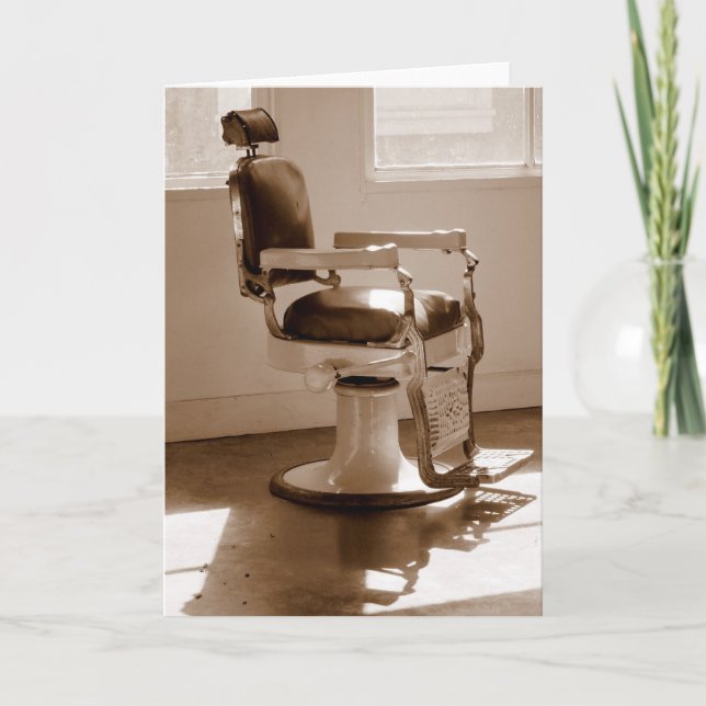 Antik barberarestol kort (Framsida)