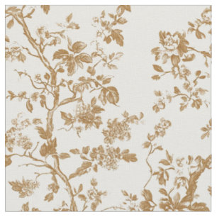 Antik Beige Blommig Toileupprepning Tyg