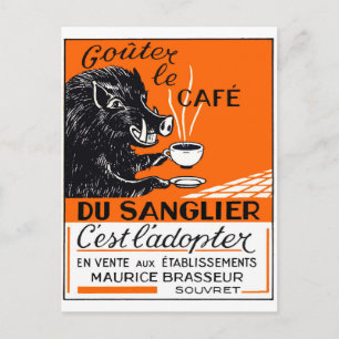Antik belgisk kaffebörsreklam vykort