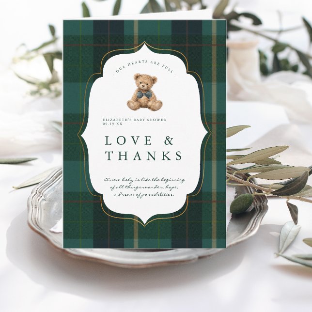 Antik Björn Karoad Polotröja Bebis Shower Tack Kort (Skapare uppladdad)