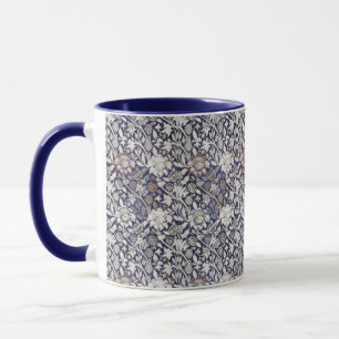Antik Blå Blomma William Morris Wey Mugg