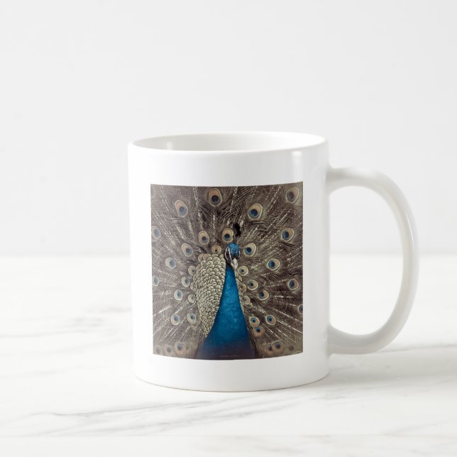 Antik Blå Påfågel Kaffemugg (Höger)