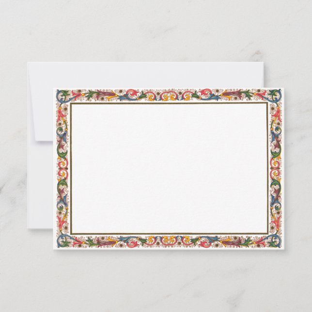 Antik blommig kant RSVP-kortmall OSA Kort (Framsida)