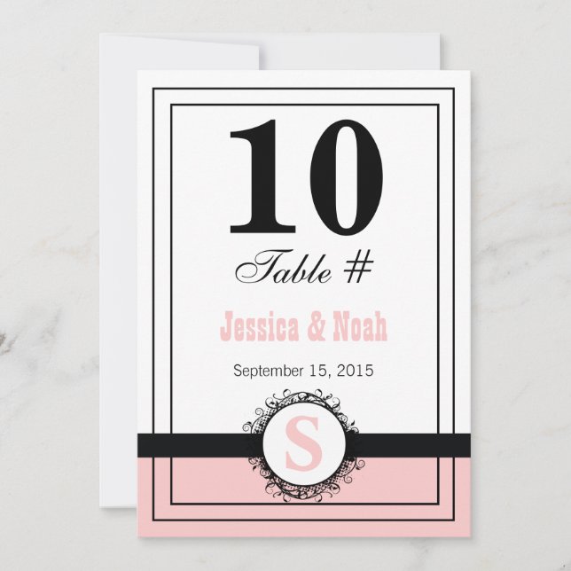 Antik blomsterdamask bröllopsbord nr. inbjudningar (Framsida)