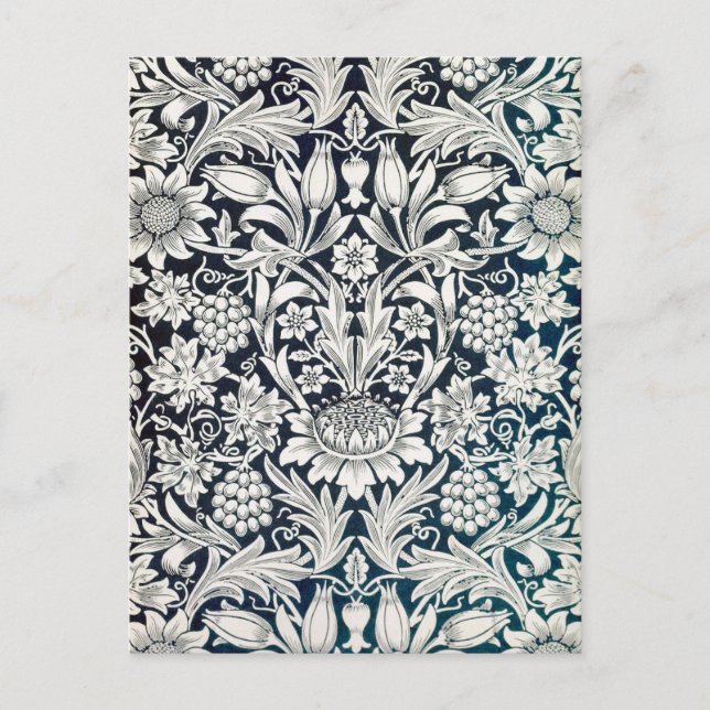 Antik blomsterdesign, William Morris Vykort (Framsida)