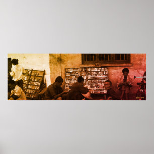 Antik boklån i Changsha, Kina Poster